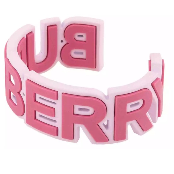 Burberry Primrose Pink Rubberised Logo Cuff - Picture 3 of 5